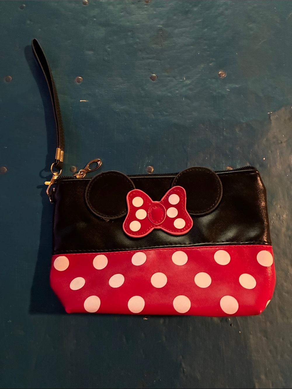 Polka Dot Red & Black Minnie-Inspired Wristlet Clutch